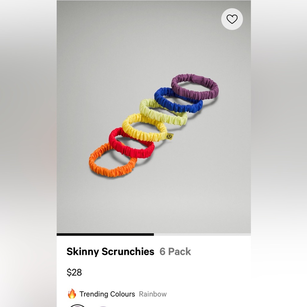 Lululemon NWT Skinny Scrunchie - 6 pack ****